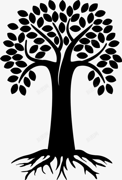 橡树花园大自然图标svg_新图网 https://ixintu.com 大自然 树木 橡树 花园
