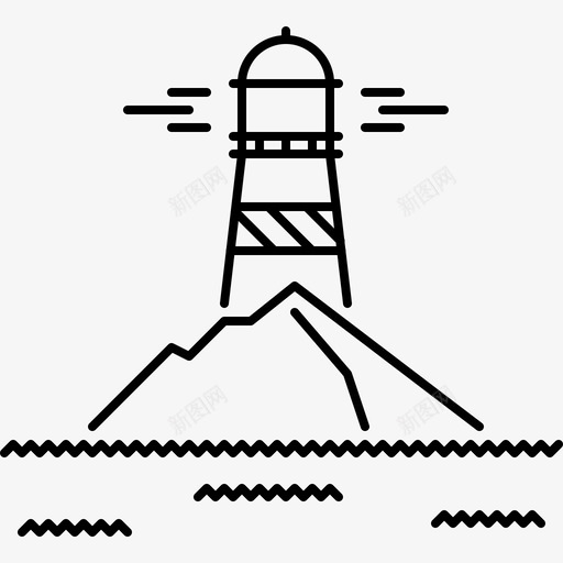 灯塔城市20直线图标svg_新图网 https://ixintu.com 城市20 灯塔 直线