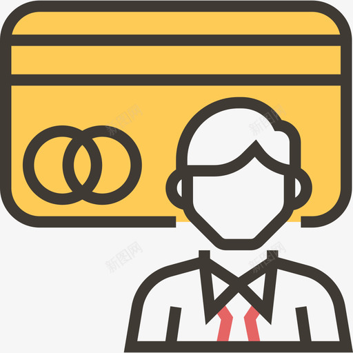 信用卡无现金社会黄影图标svg_新图网 https://ixintu.com 信用卡 无现金社会 黄影