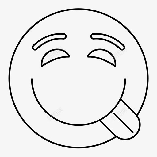 笑脸表情符号快乐图标svg_新图网 https://ixintu.com 快乐 突出 笑脸 舌头 表情符号