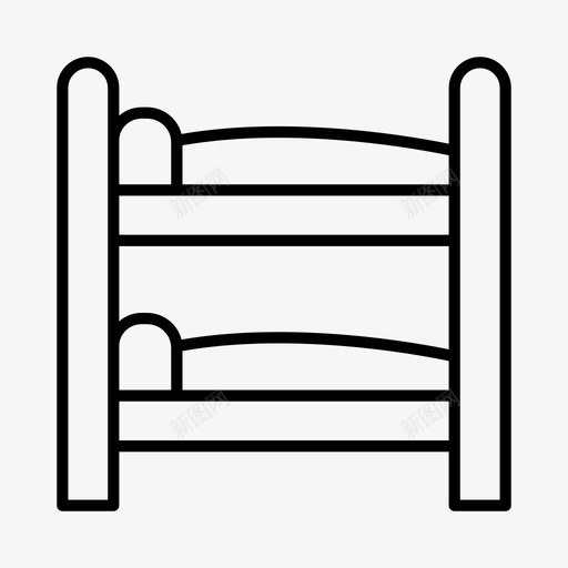 双层床卧室宿舍图标svg_新图网 https://ixintu.com 卧室 双层床 家具 宿舍 旅社