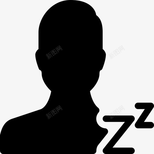 休眠用户非活动鼾声图标svg_新图网 https://ixintu.com zzz 休眠用户 用户操作实心图标 非活动 鼾声