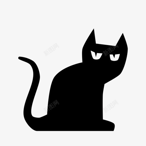 黑猫动物万圣节图标svg_新图网 https://ixintu.com 万圣节 万圣节第一卷 动物 黑猫