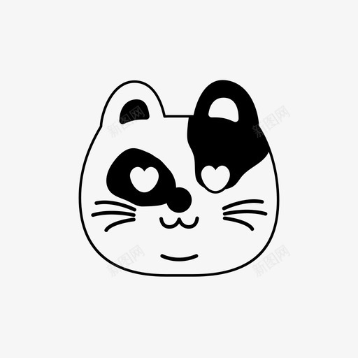 猫猫脸可爱图标svg_新图网 https://ixintu.com 可爱 快乐 爱 猫 猫脸 表情