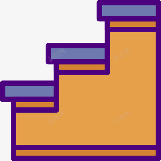 楼梯家具户型线条色彩图标svg_新图网 https://ixintu.com 家具户型 楼梯 线条色彩