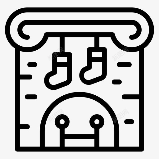 装饰壁炉圣诞节假日图标svg_新图网 https://ixintu.com 假日 圣诞老人 圣诞节 美妙的圣诞节 袜子 装饰壁炉