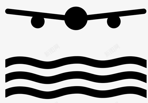 飞机海海洋水图标svg_新图网 https://ixintu.com 水 海洋 飞机海