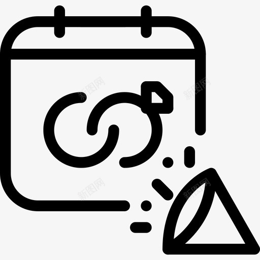 婚礼策划日历戒指图标svg_新图网 https://ixintu.com 婚礼策划 婚礼系列图标 戒指 日历