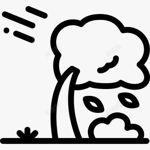 风暴自然灾害7线性图标svg_新图网 https://ixintu.com 线性 自然灾害7 风暴