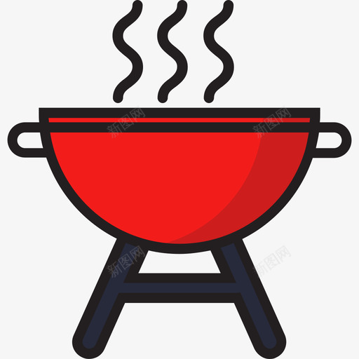 烤架烤肉架线性颜色图标svg_新图网 https://ixintu.com 烤架 烤肉架 线性颜色