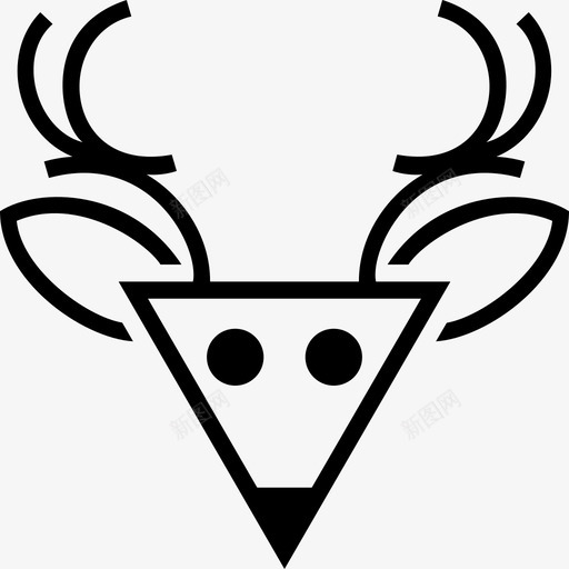 驯鹿圣诞鹿雪鹿图标svg_新图网 https://ixintu.com 圣诞鹿 雪鹿 驯鹿