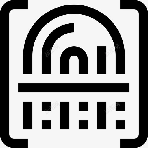 指纹扫描安全43线状图标svg_新图网 https://ixintu.com 安全43 指纹扫描 线状