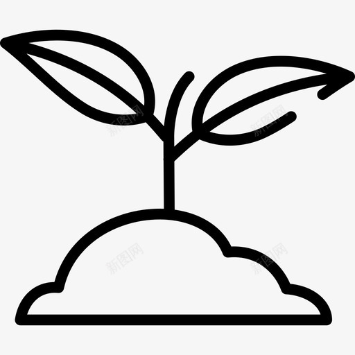 芽室内植物3线状图标svg_新图网 https://ixintu.com 室内植物3 线状 芽