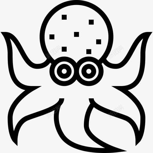 章鱼幻想角色直线型图标svg_新图网 https://ixintu.com 幻想角色 直线型 章鱼