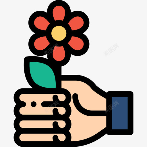花和平人权8线颜色图标svg_新图网 https://ixintu.com 和平人权8 线颜色 花