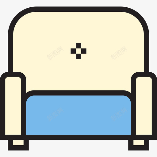 扶手椅家用家具5线性颜色图标svg_新图网 https://ixintu.com 家用家具5 扶手椅 线性颜色