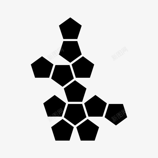十二面体网骰子平面图标svg_新图网 https://ixintu.com 几何学 十二面体网 平面 形状 柏拉图体 骰子