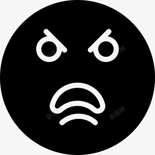 愤怒表情符号14填充图标svg_新图网 https://ixintu.com 填充 愤怒 表情符号14
