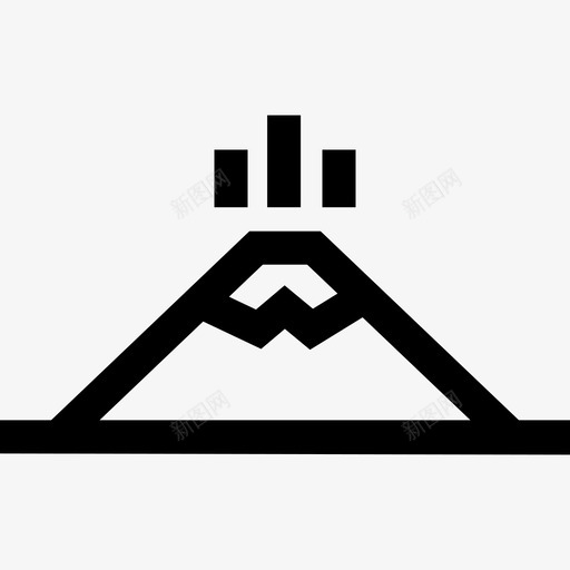 火山地理12线性图标svg_新图网 https://ixintu.com 地理12 火山 线性