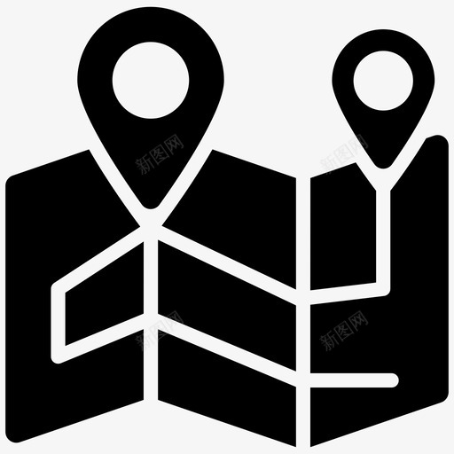地图位置目的地地图指针图标svg_新图网 https://ixintu.com 图钉指针 地图位置 地图指针 泰国字形图标 目的地 纸质地图