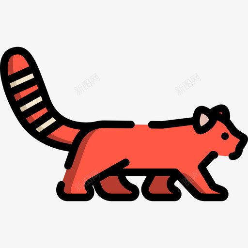 小熊猫动物29线形颜色图标svg_新图网 https://ixintu.com 动物29 小熊猫 线形颜色