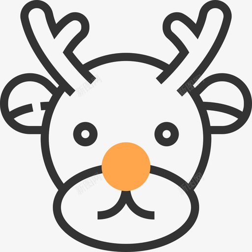 驯鹿圣诞61黄影图标svg_新图网 https://ixintu.com 圣诞61 驯鹿 黄影