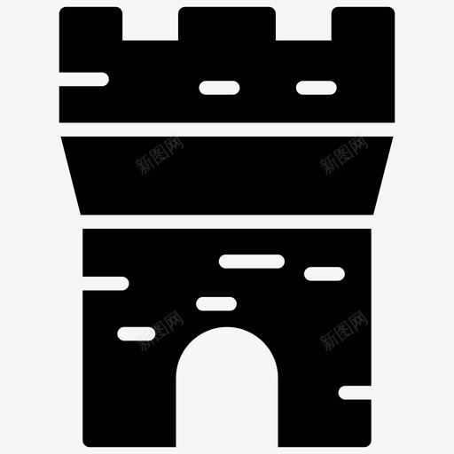 城堡堡垒要塞图标svg_新图网 https://ixintu.com 北欧海盗元素雕文图标 历史遗迹 城堡 堡垒 纪念碑 要塞
