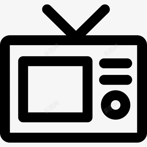 电视家庭元素3线性图标svg_新图网 https://ixintu.com 家庭元素3 电视 线性