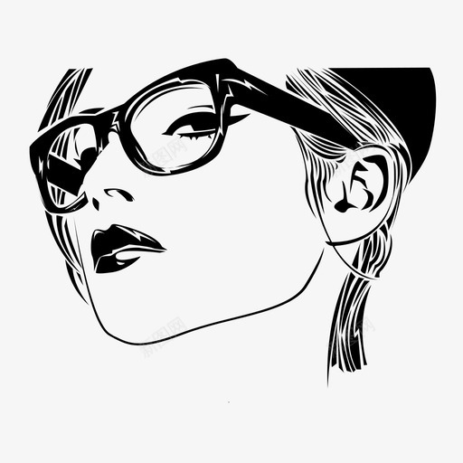 眼镜女人坏女孩图标svg_新图网 https://ixintu.com 坏女孩 女人 眼镜