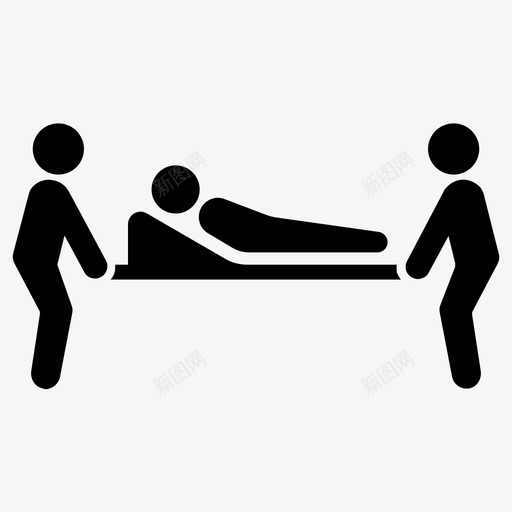 担架急救伤员图标svg_新图网 https://ixintu.com 伤员 医疗 急救 担架 救援 病人