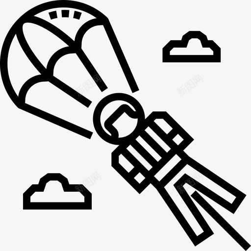 滑翔伞极限运动8直线型图标svg_新图网 https://ixintu.com 极限运动8 滑翔伞 直线型
