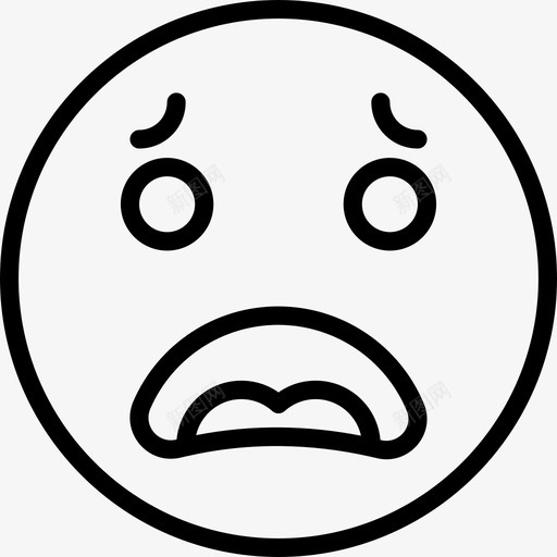 担心表情符号13线性图标svg_新图网 https://ixintu.com 担心 线性 表情符号13