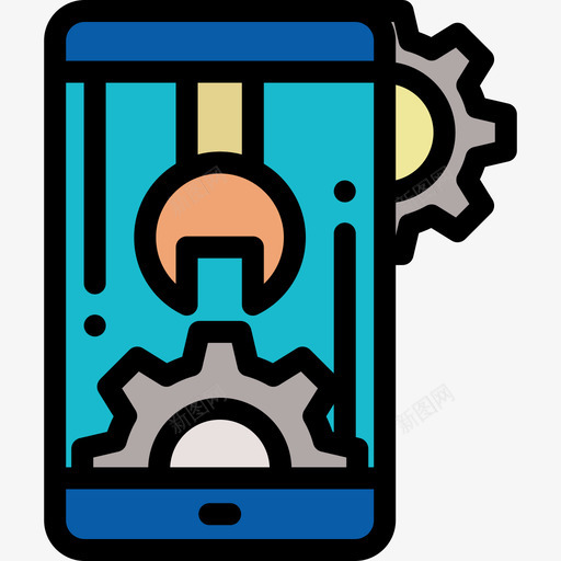 智能手机工程6线性颜色图标svg_新图网 https://ixintu.com 工程6 智能手机 线性颜色