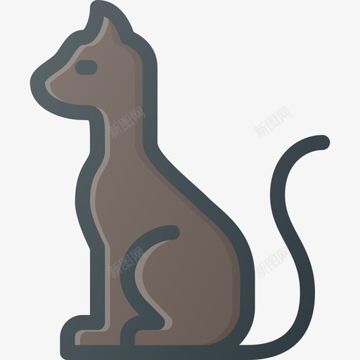 猫文化群落线颜色图标svg_新图网 https://ixintu.com 文化群落 猫 线颜色
