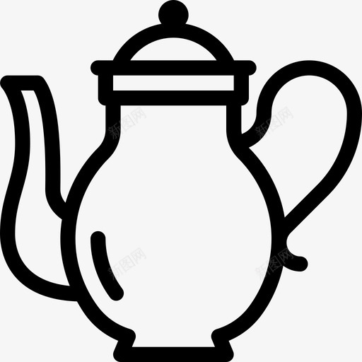 茶壶复古7线性图标svg_新图网 https://ixintu.com 复古7 线性 茶壶