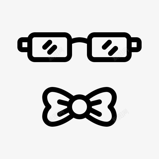 眼镜和领带蝴蝶结眼睛图标svg_新图网 https://ixintu.com 书呆子 男人 眼睛 眼镜和领带 蝴蝶结