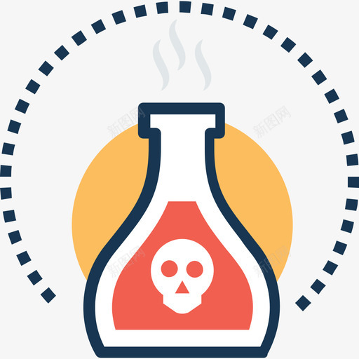 毒药科技8线色图标svg_新图网 https://ixintu.com 毒药 科技8 线色
