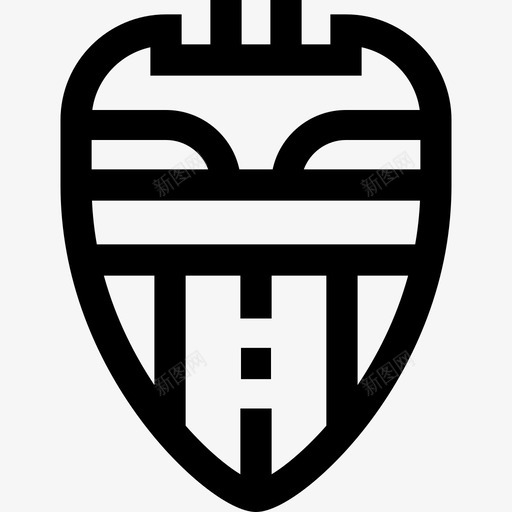 瓦伦西亚足球盾牌3直线型图标svg_新图网 https://ixintu.com 瓦伦西亚 直线型 足球盾牌3