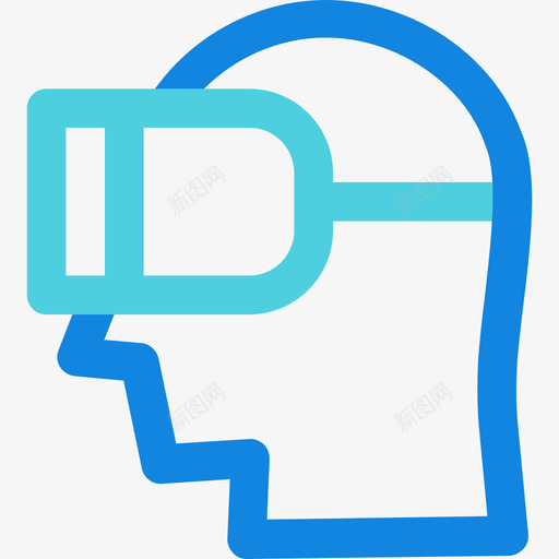 Vr眼镜技术27线性蓝色图标svg_新图网 https://ixintu.com Vr眼镜 技术27 线性蓝色