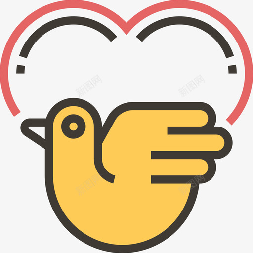 鸽子世界和平黄影图标svg_新图网 https://ixintu.com 世界和平 世界大同 鸽子 黄影