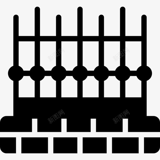 围栏城市景观3填充图标svg_新图网 https://ixintu.com 围栏 城市景观3 填充