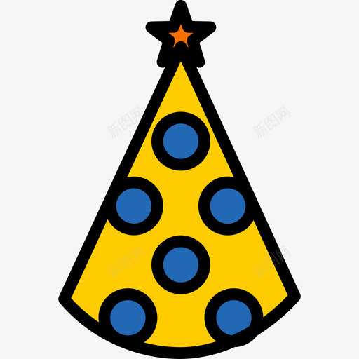 派对帽生日派对线性颜色图标svg_新图网 https://ixintu.com 派对帽 生日派对 线性颜色