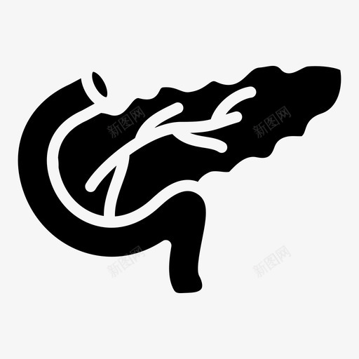 胰腺外壳消化图标svg_新图网 https://ixintu.com 人体器官 健康 器官 外壳 消化 胰腺