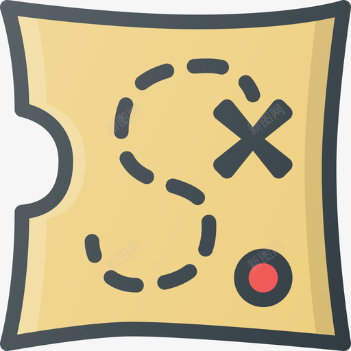 藏宝图地图和位置4线颜色图标svg_新图网 https://ixintu.com 地图和位置4 线颜色 藏宝图