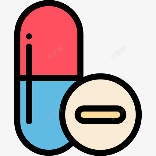 药丸医疗器械9线性颜色图标svg_新图网 https://ixintu.com 医疗器械9 线性颜色 药丸