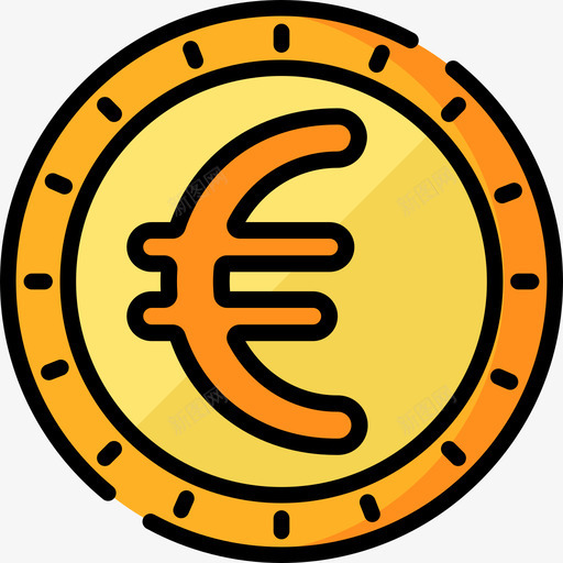 欧元金融47线性颜色图标svg_新图网 https://ixintu.com 欧元 线性颜色 金融47