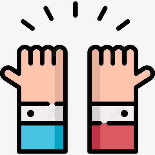 HighFive团队合作33线性颜色图标svg_新图网 https://ixintu.com HighFive 团队合作33 线性颜色