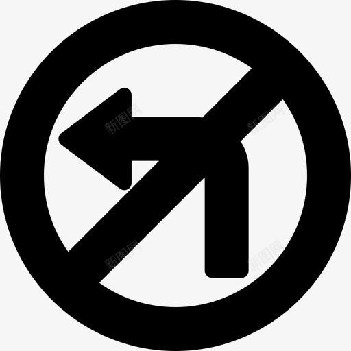 左交通路标2填充图标svg_新图网 https://ixintu.com 交通路标2 填充 左