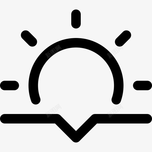 日落95号天气直线型图标svg_新图网 https://ixintu.com 95号天气 日落 直线型