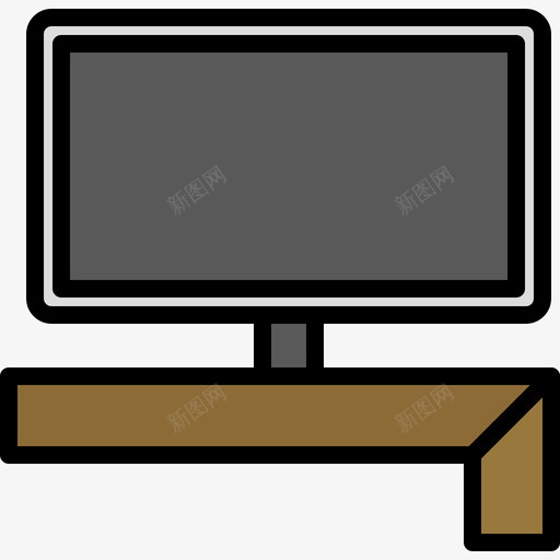 桌子办公文具4线颜色图标svg_新图网 https://ixintu.com 办公文具4 桌子 线颜色
